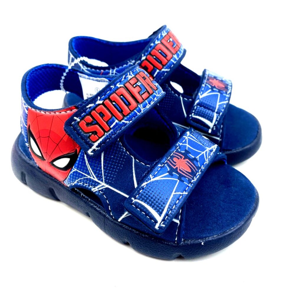 Marvel Spiderman Shoes Size 6 Baby Boys Adjustable Blue Summer Children Kids